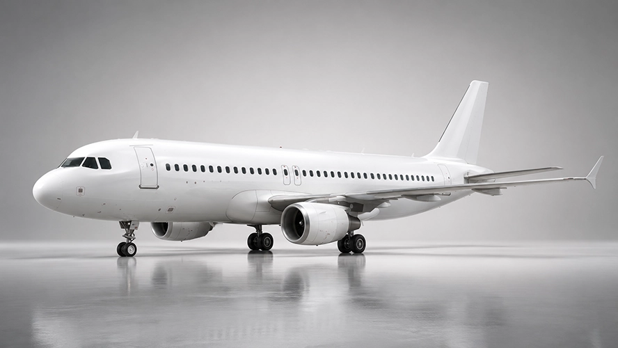 Blank Airbus A320 aircraft
